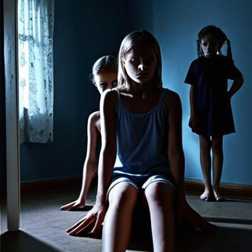 Home 19 **
A therapist in a dimly lit room, acting as a mirror reflecting a patient's childhood trauma. The patient sees a younger version of themselves in the reflection, surrounded by shadowy figures representing past emotional abuse. The scene conveys the idea of processing trauma and emotional roots through therapy.
**