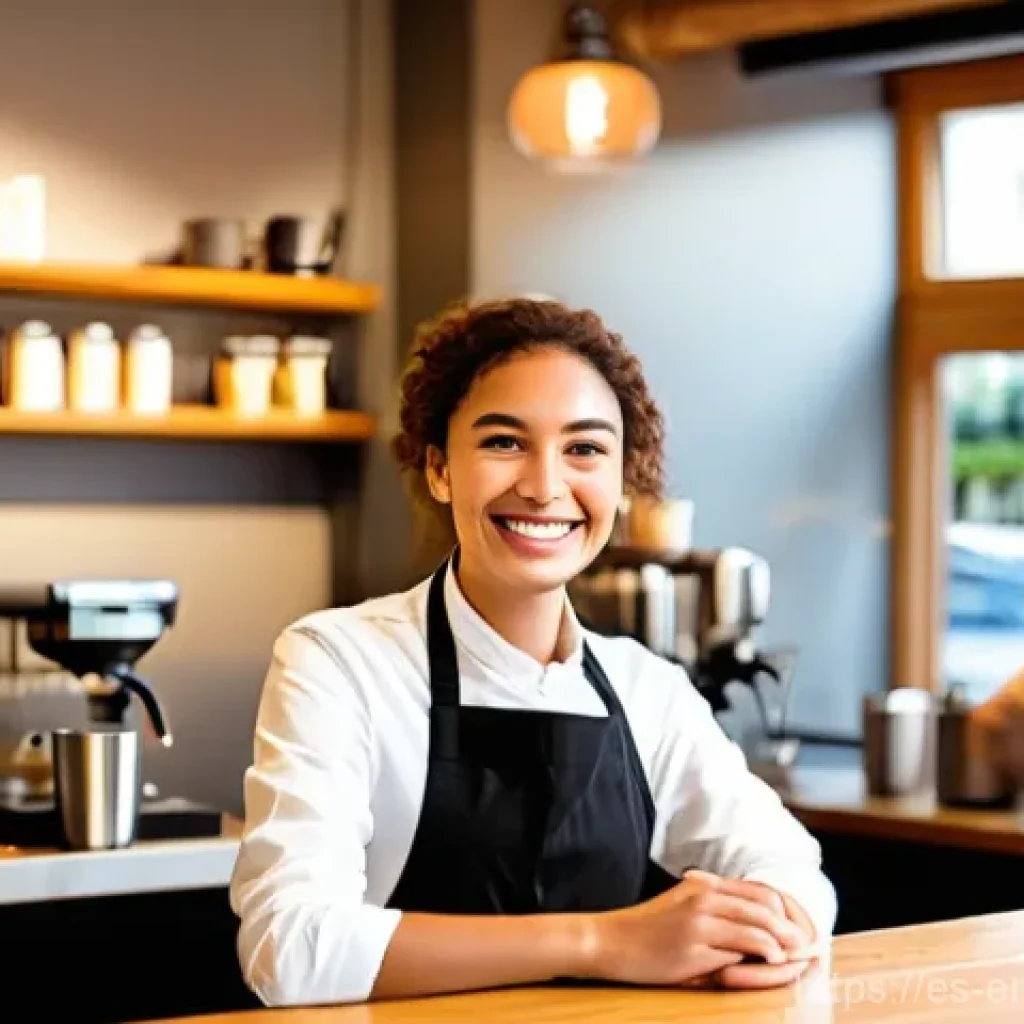 감정전이 유형 - **Prompt 1: The Ripple Effect of a Genuine Smile**
    "A cozy, sun-drenched cafe interior with a wa...