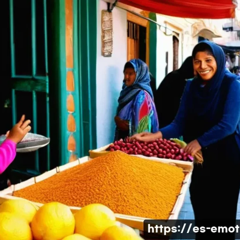 감정전이와 갈등 조정 - **Prompt:** A bustling, vibrant outdoor market scene in a city like Oaxaca or Madrid. The air is fil...